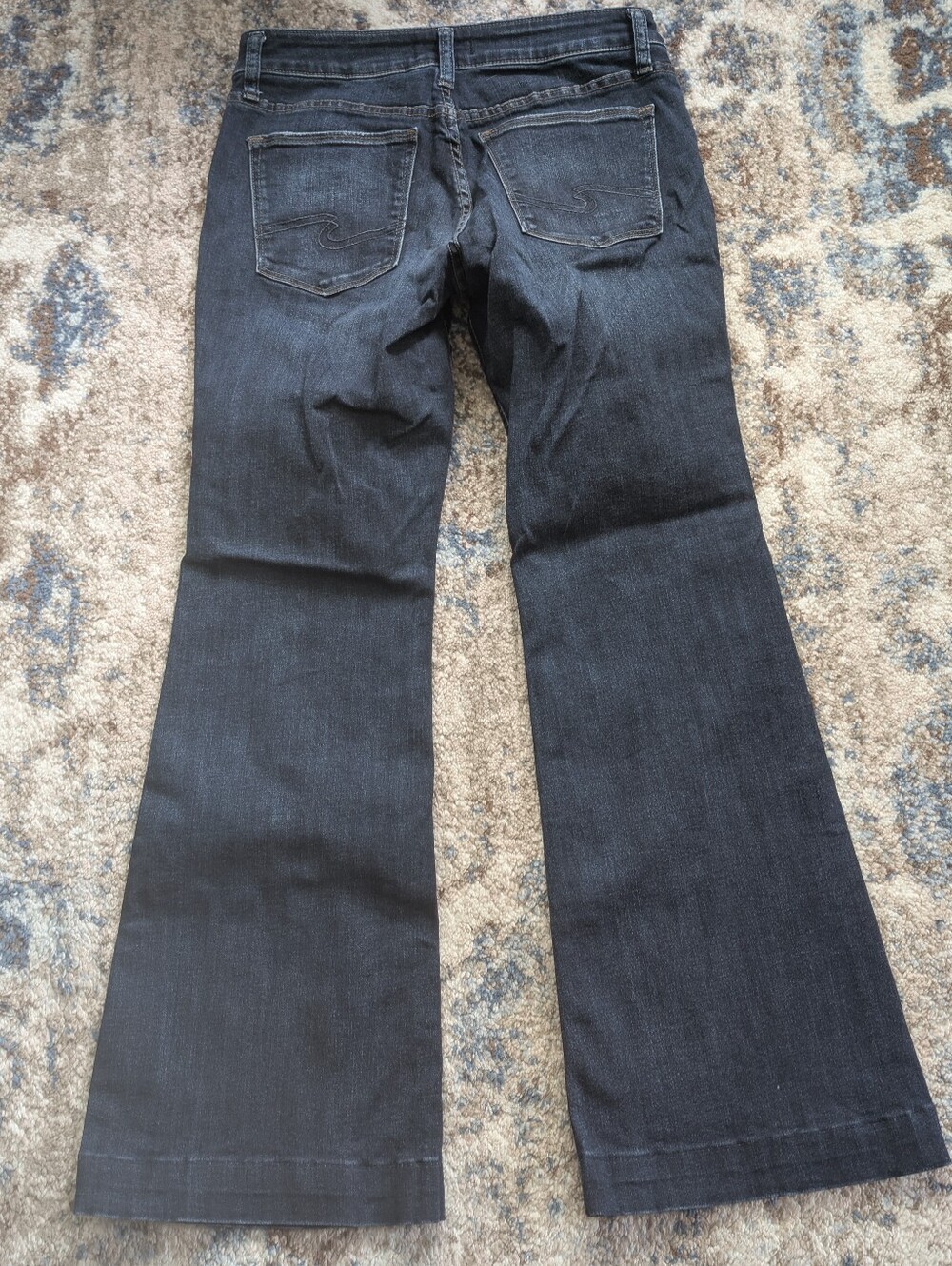 Sleek High Rise Silver Jeans Flare Wide Leg Avery Trouser Size 28